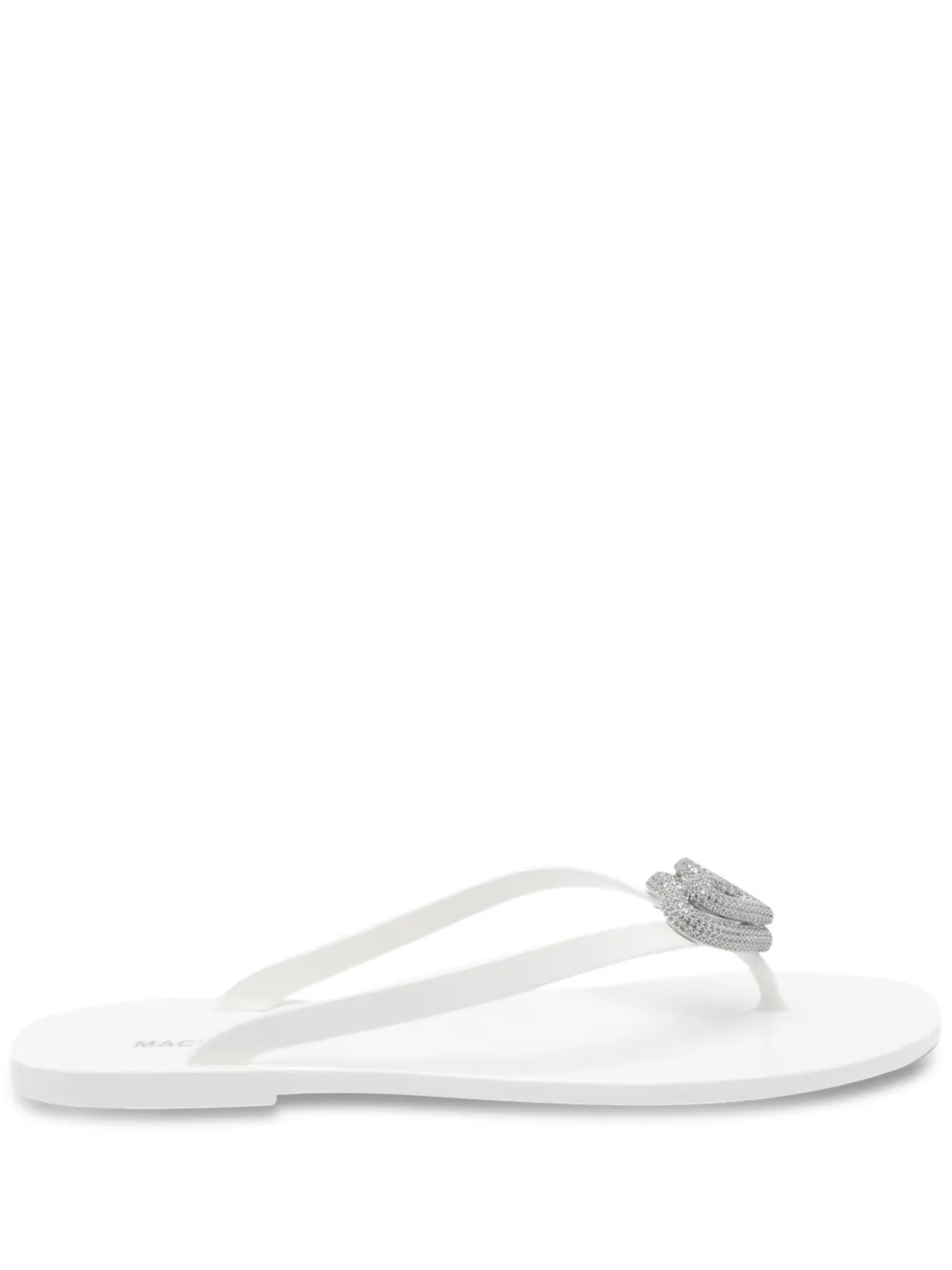 MACH & MACH heart-charm flip flops White