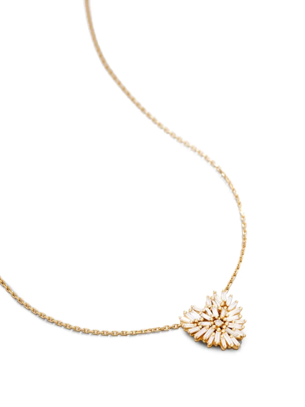 Suzanne Kalan 18kt yellow gold Mini Heart diamond pendant necklace - Goud