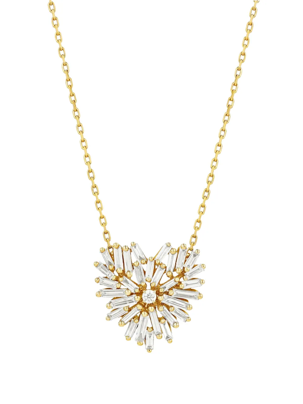 Suzanne Kalan 18kt yellow gold Mini Heart diamond pendant necklace - Oro