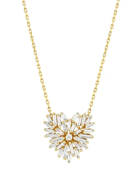Suzanne Kalan 18kt yellow gold Mini Heart diamond pendant necklace