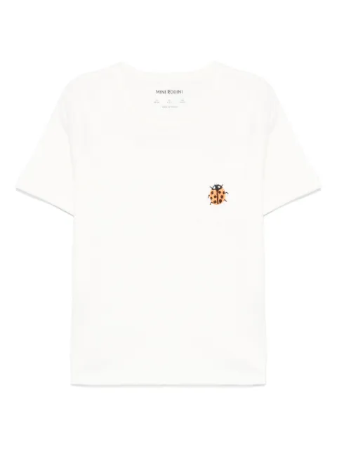 Mini Rodini ladybug-embroidered T-shirt