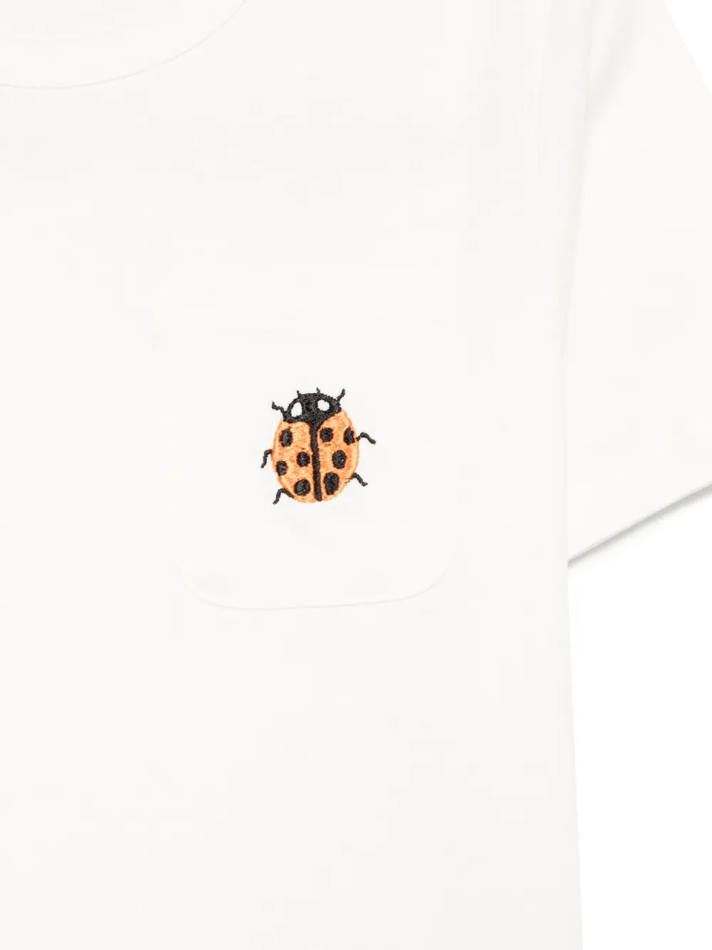 Mini Rodini T-shirt met geborduurd lieveheersbeestje Wit