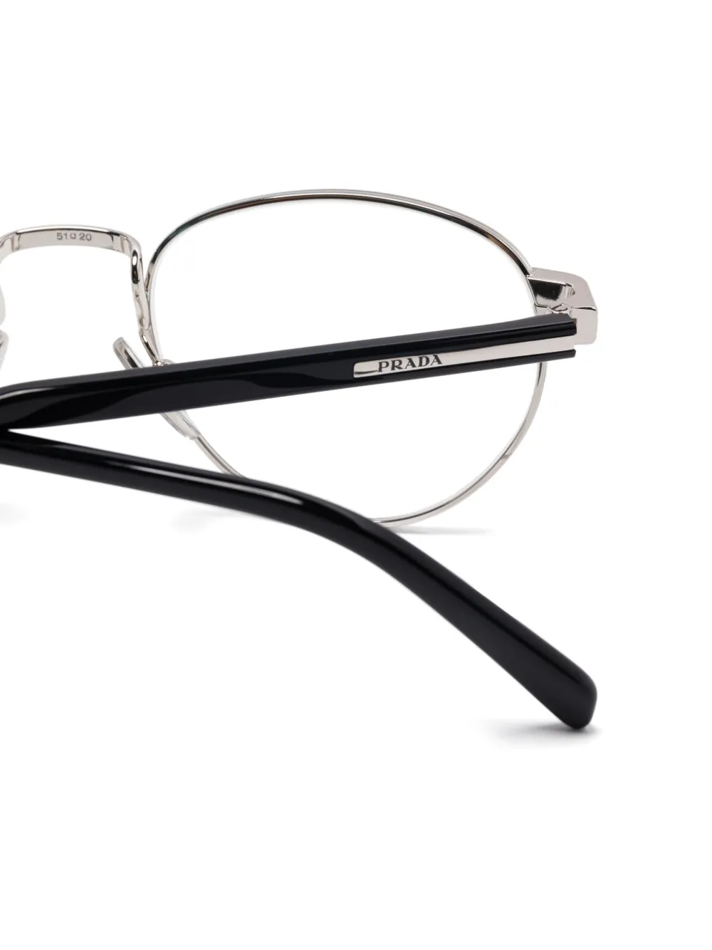 Prada Round-frame Glasses In Silver