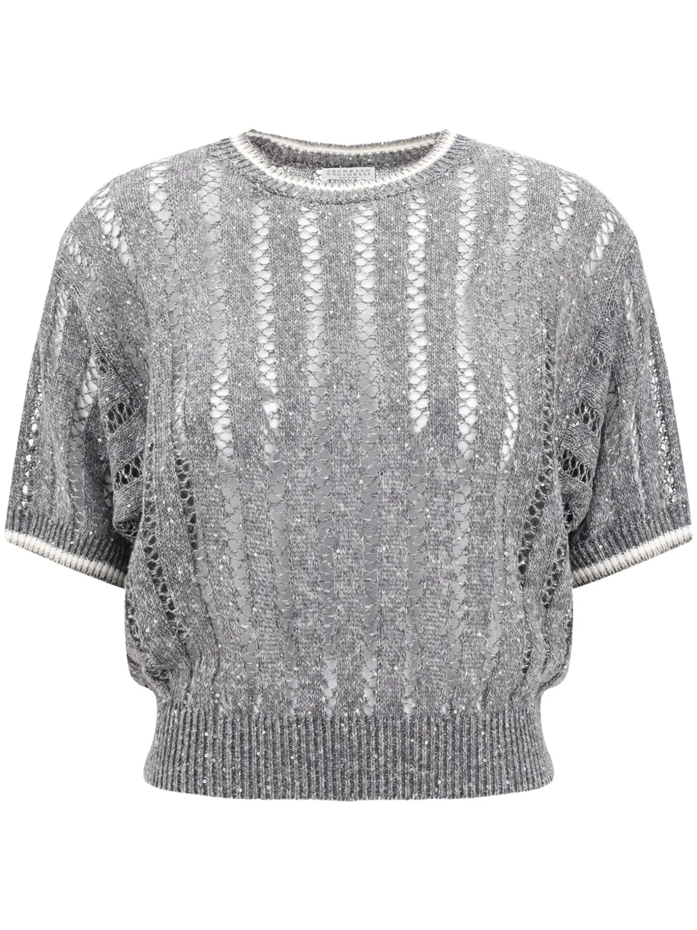 Brunello Cucinelli open-knit top | Grey | Image 1