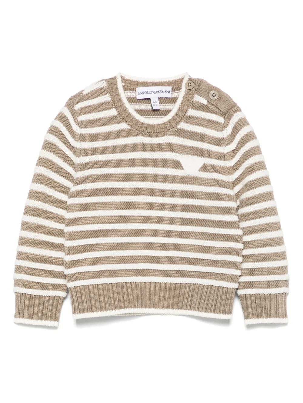 Emporio Armani Kids ストライプ セーター - ブラウン Emporio Armani Kids ストライプ セーター - ブラウン