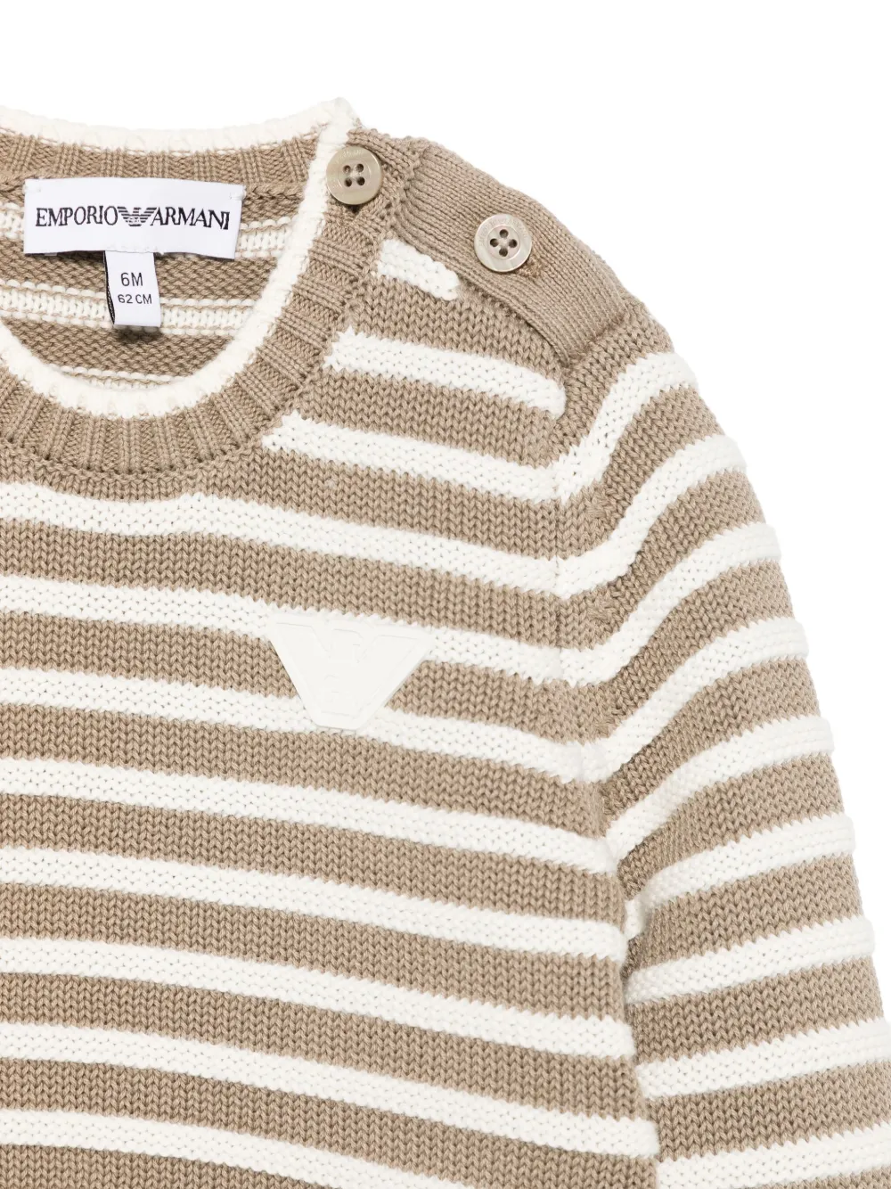 Emporio Armani Kids Gestreepte trui Bruin