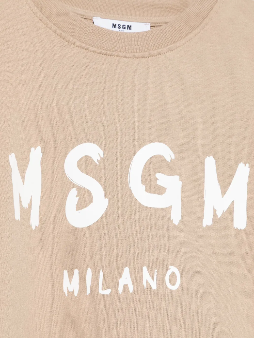 MSGM Kids Sweater met logoprint Beige