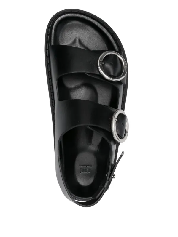 AMI Paris Leather Sandals | Black | FARFETCH ID