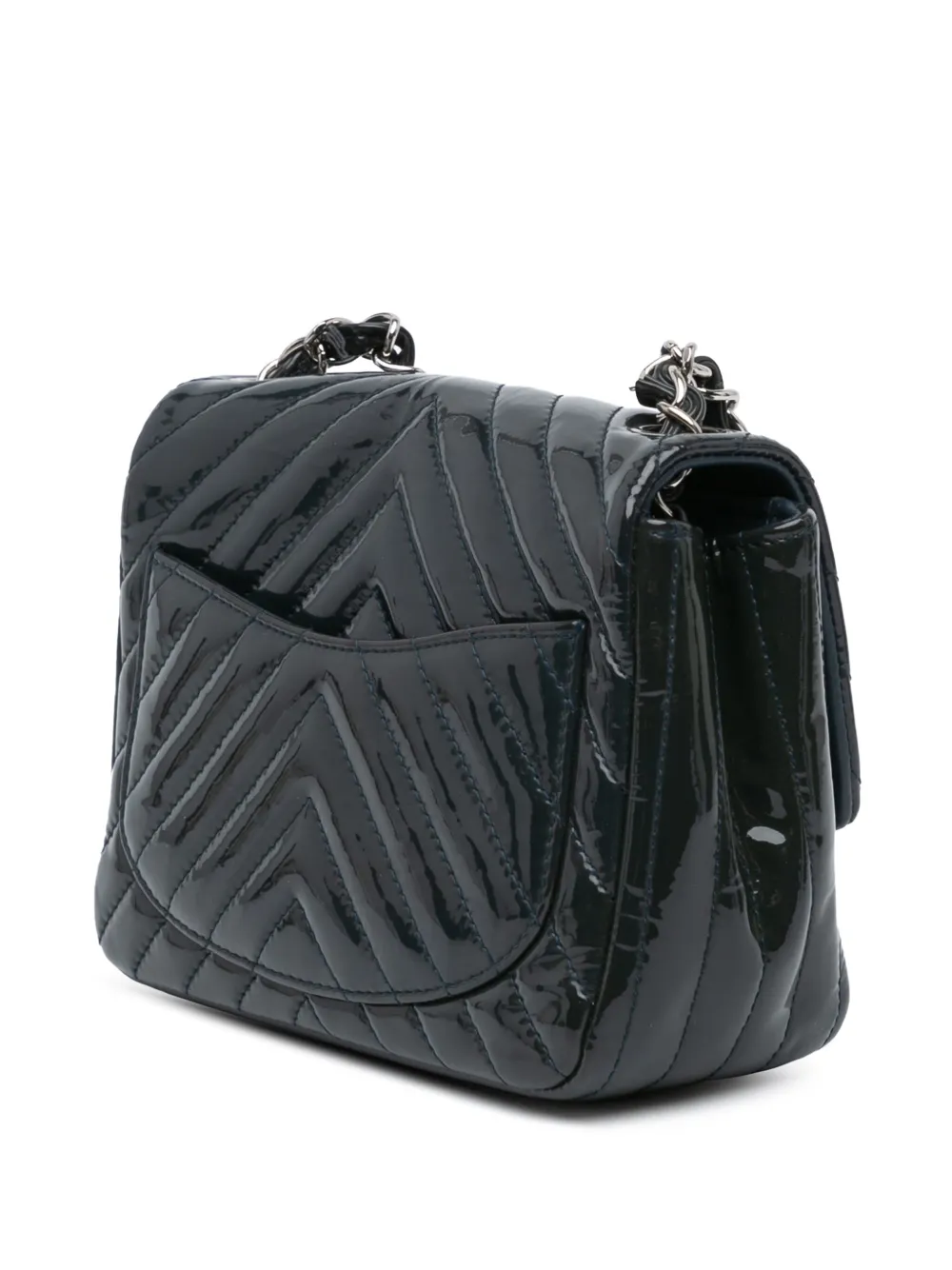 CHANEL Pre-Owned 2015-2016 Mini Square Classic Chevron Patent Flap crossbody bag | Pre-Owned | Image 2