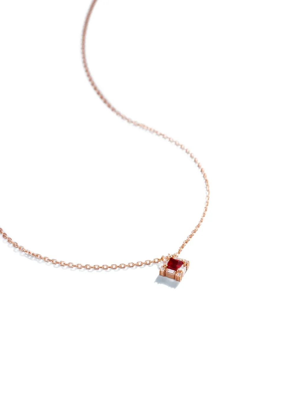 Suzanne Kalan 18kt rose gold ruby and diamond pendant necklace - Roze
