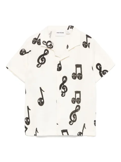 Mini Rodini camisa con estampado Note