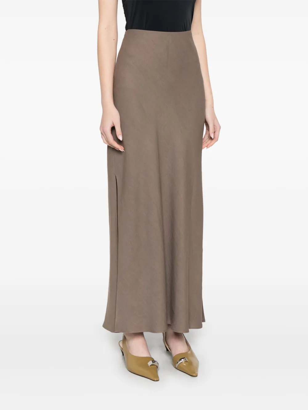 Brunello Cucinelli Maxi-rok met zijsplit Bruin