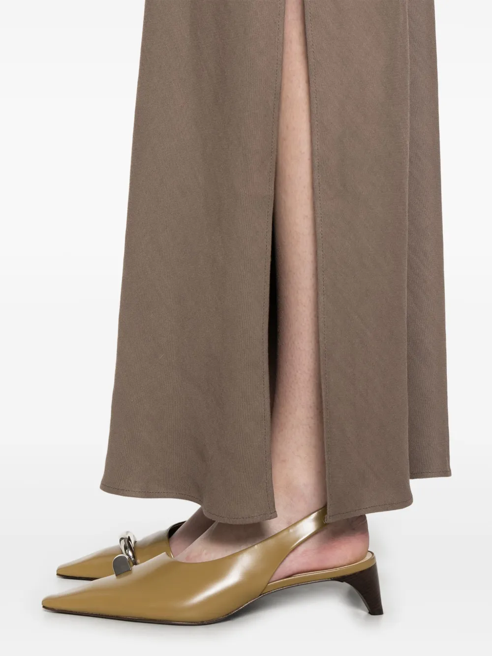 Brunello Cucinelli Maxi-rok met zijsplit Bruin