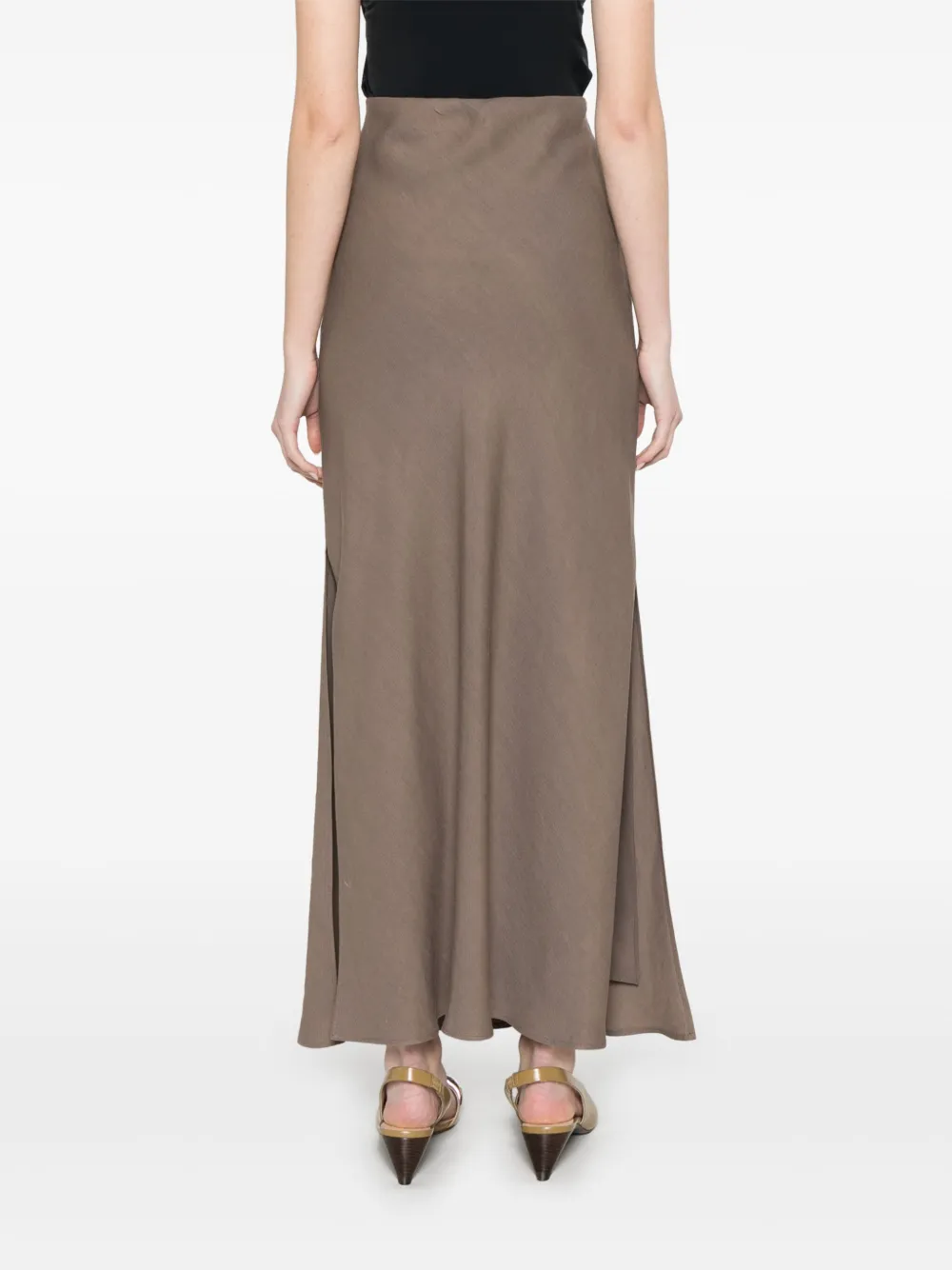 Brunello Cucinelli Maxi-rok met zijsplit Bruin