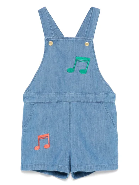 Mini Rodini jumpsuit corto de mezclilla con nota bordada