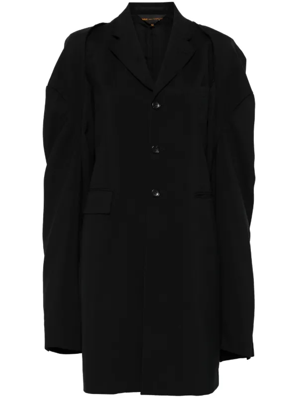 Comme des Garçons Detachable-sleeves Coat in Black