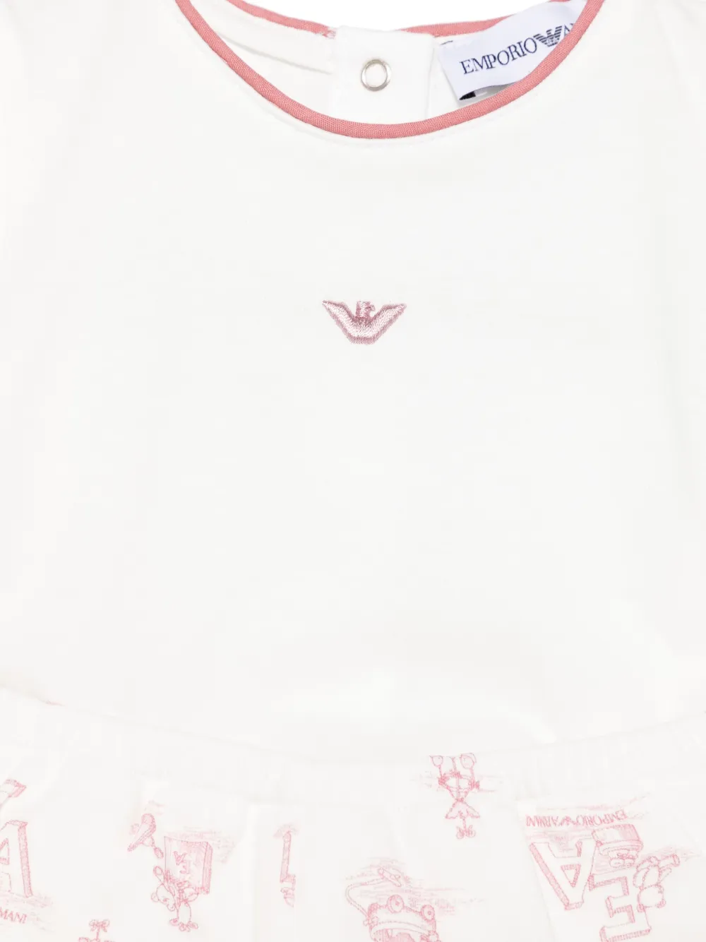 Emporio Armani Kids Top en shorts met logoprint Wit