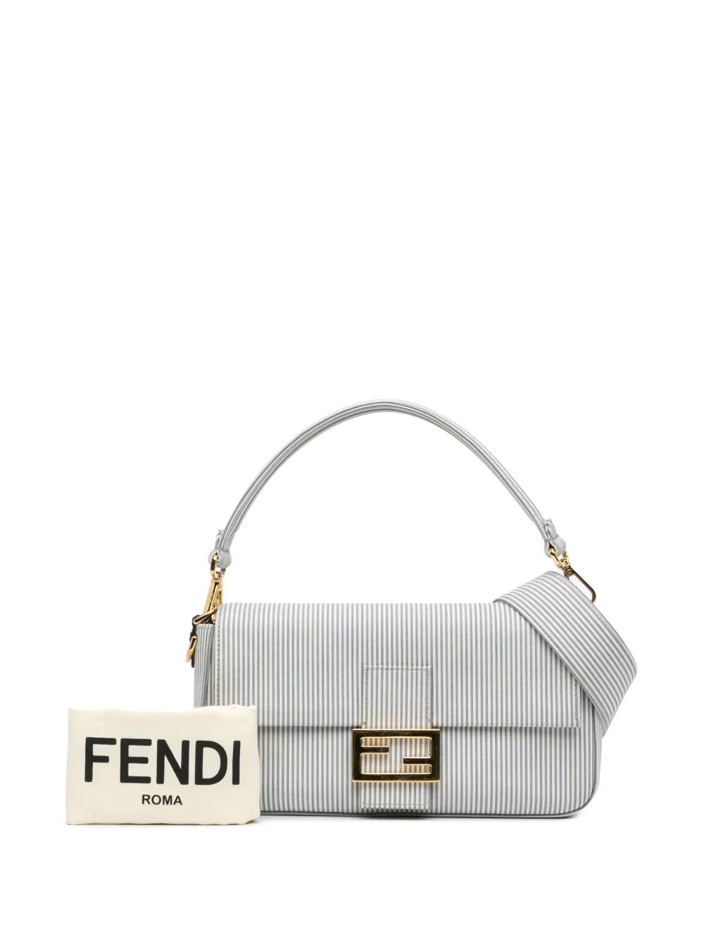 Fendi Pre-Owned 2010-2024 Striped Jersey Baguette satchel | Image 6