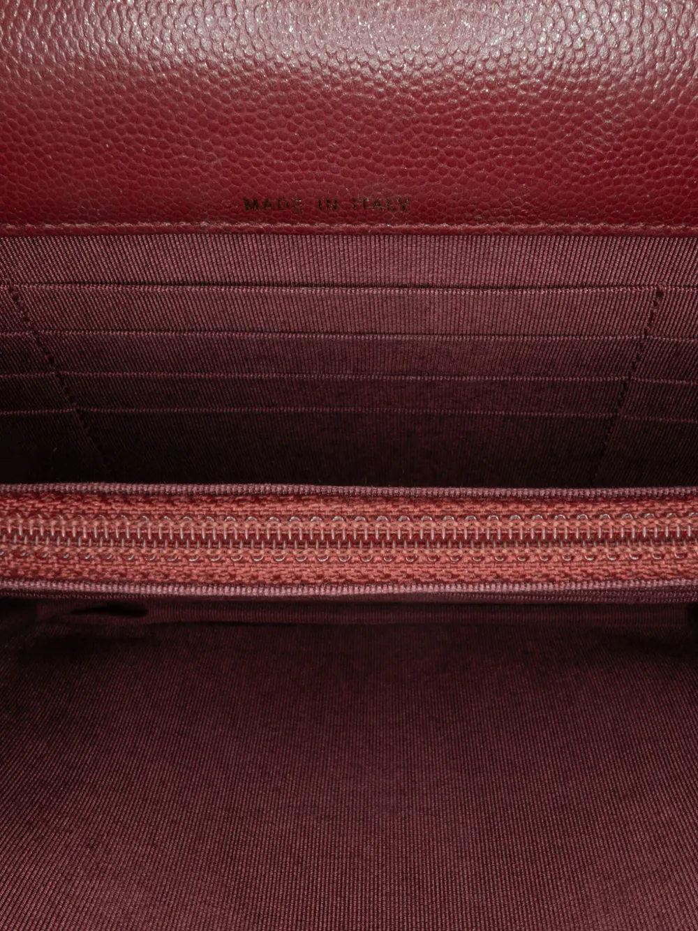 Pre-owned Chanel 2018 Quilted Caviar Square Wallet On Chain Crossbody Bag In Red