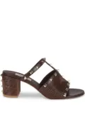 Valentino Garavani leather heeled mules - Brown