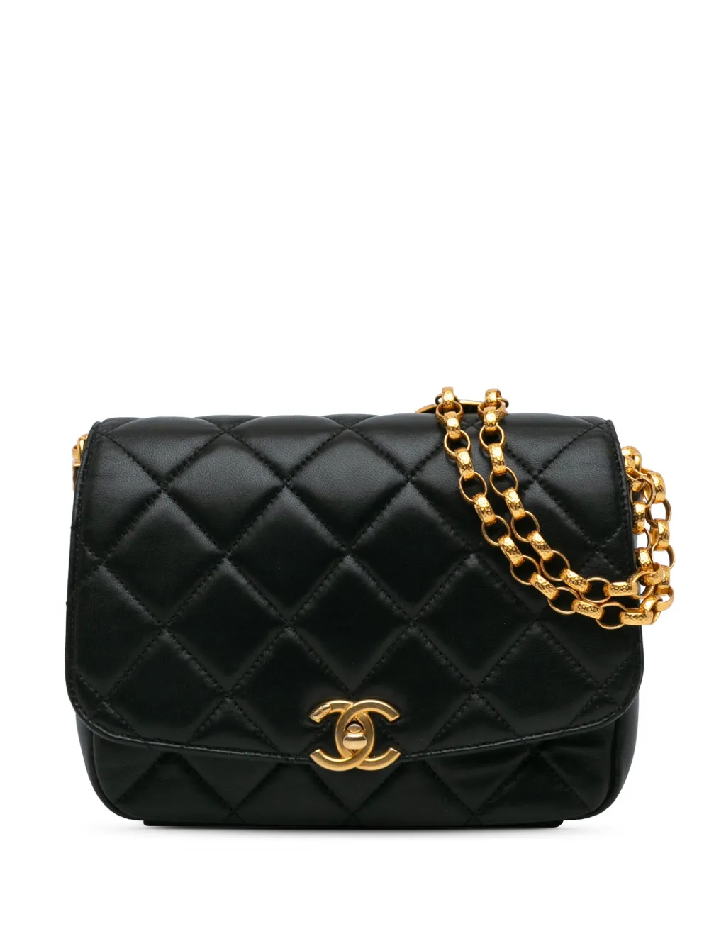 CHANEL Pre-Owned 2020 Quilted Lambskin CC Coin Flap crossbody bag | Black | Image 1