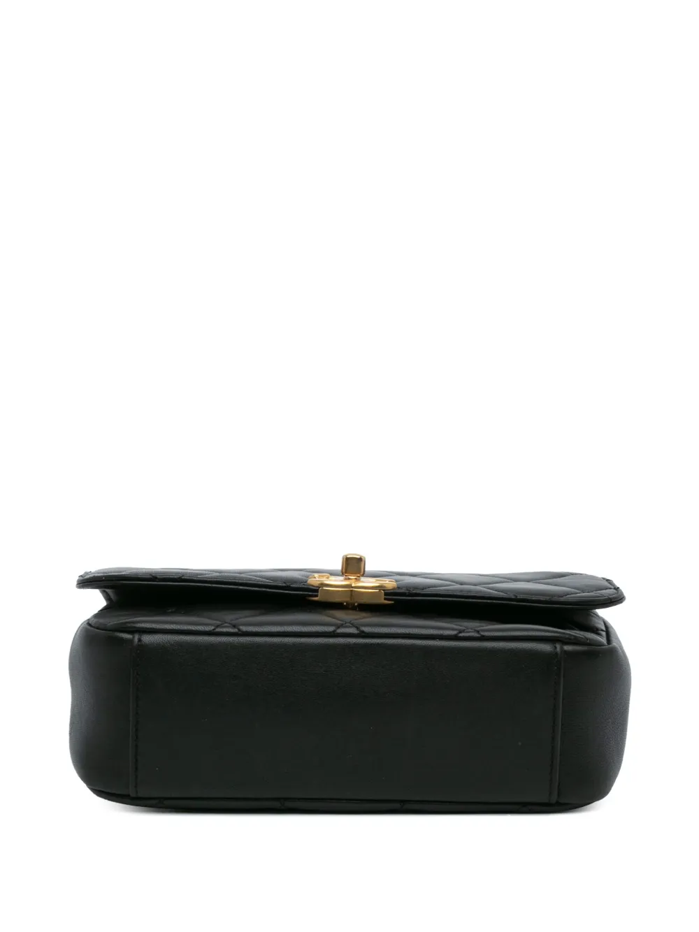 Pre-owned Chanel 2020 Quilted Lambskin Cc Coin Flap Crossbody Bag In Black