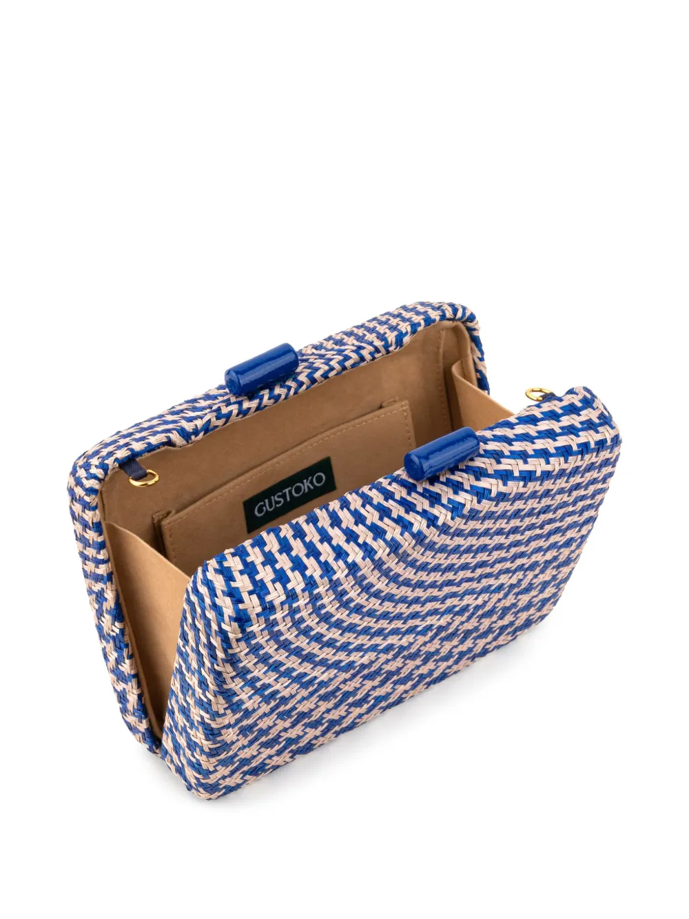 Gustoko interwoven-effect clutch - Blauw