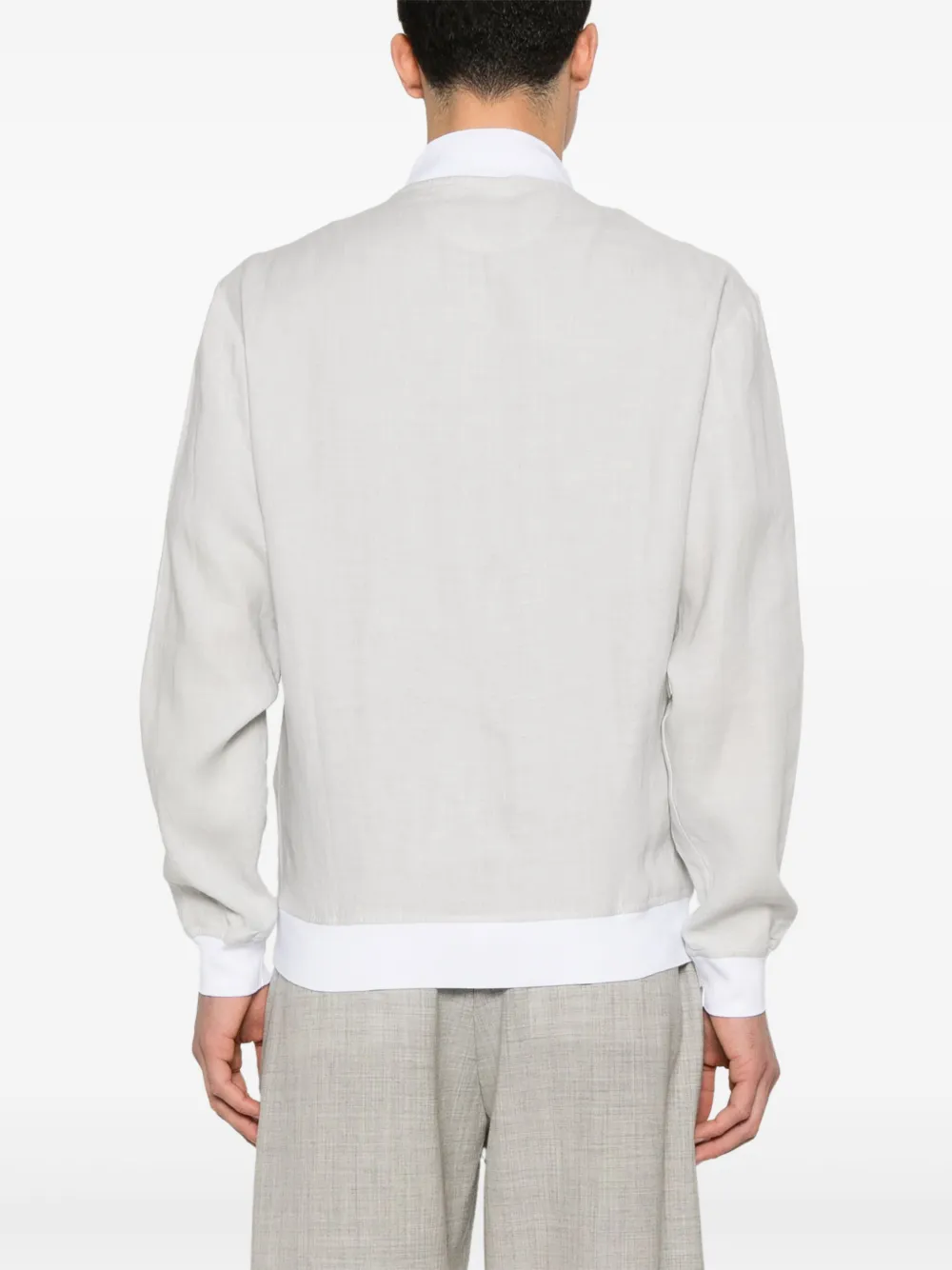 Kiton Linnen jack Grijs