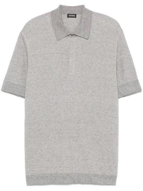 Zegna marl-knit polo shirt