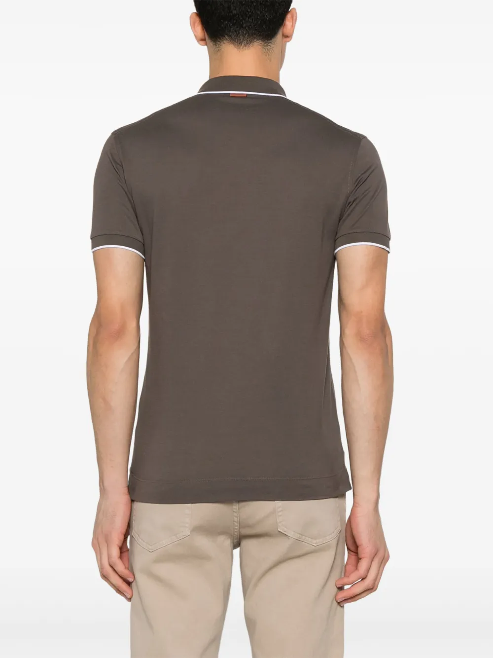 Zegna Poloshirt met geborduurd logo Bruin