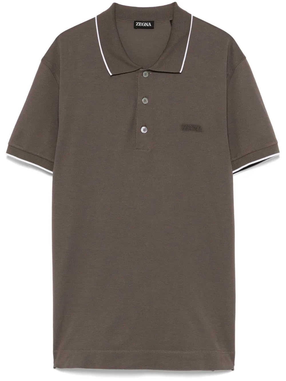 Zegna Poloshirt met geborduurd logo Bruin