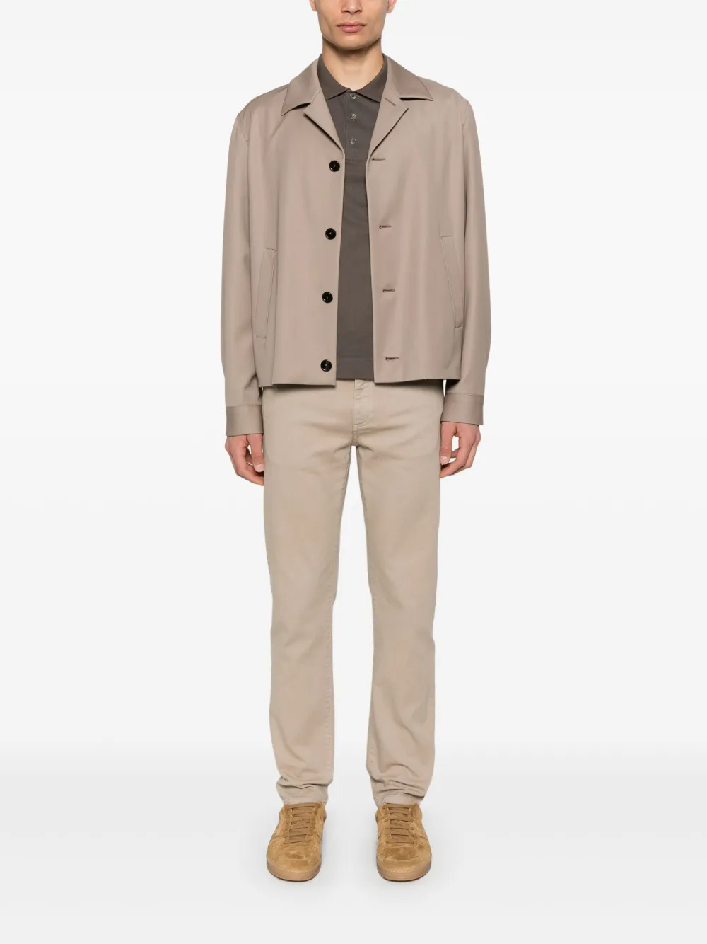 Zegna Poloshirt met geborduurd logo Bruin