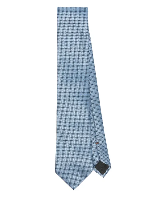 Zegna coffee-jacquard tie