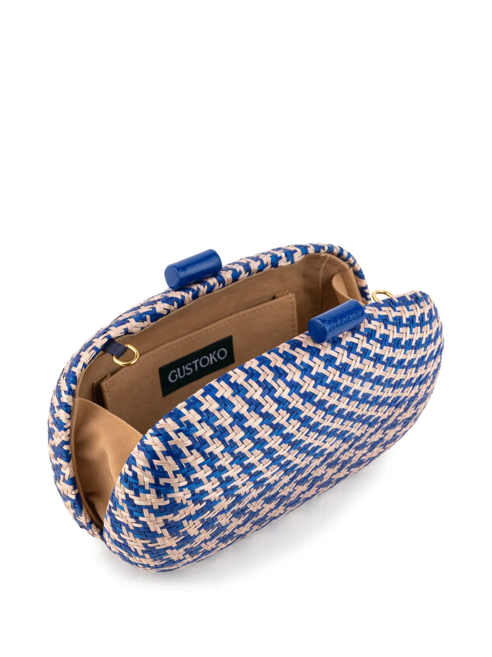 Gustoko houndstooth pattern clutch - Blauw