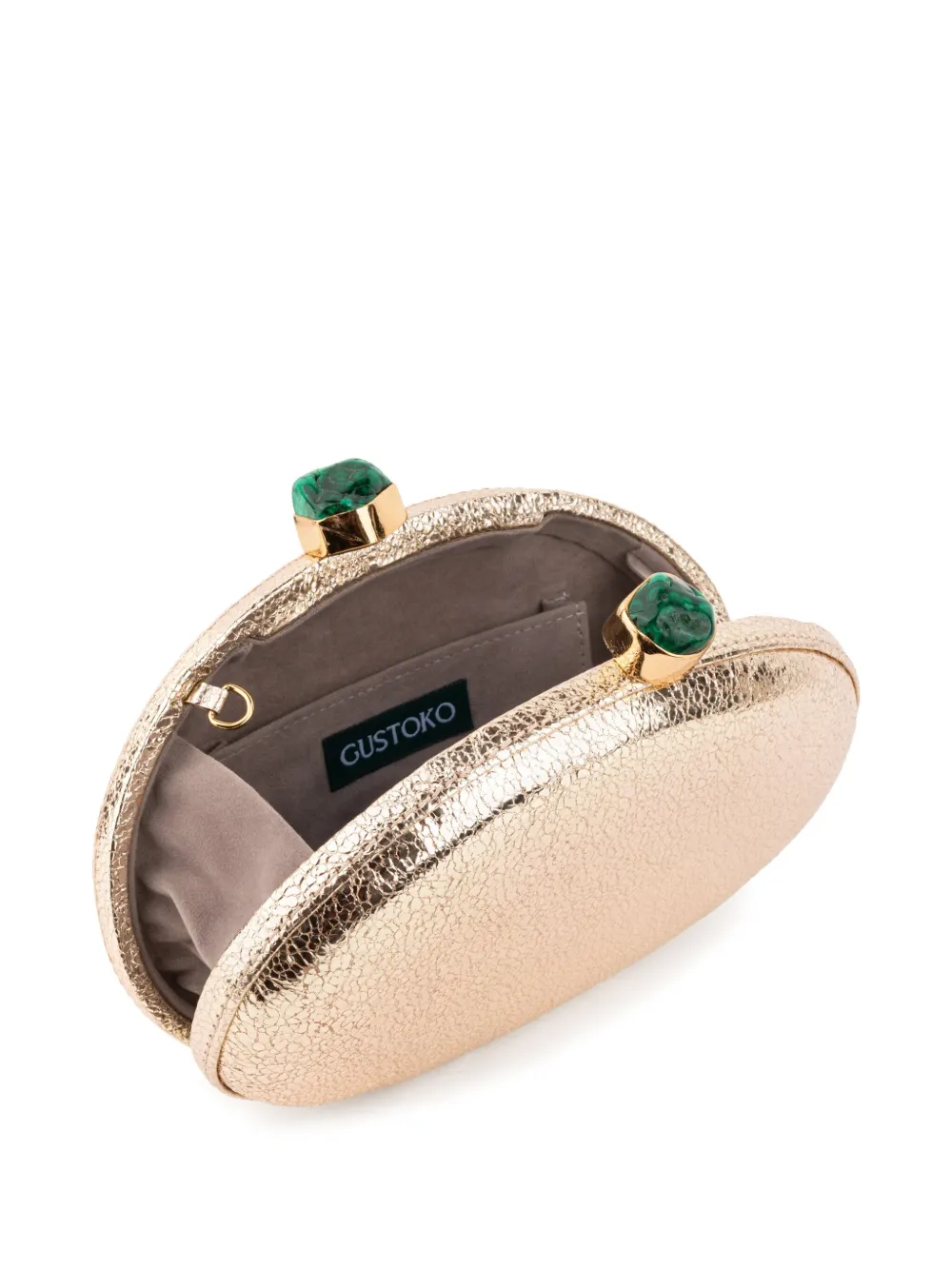 Gustoko metallic-finish clutch - Goud