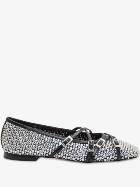 MACH & MACH Ballerine in rete con cristalli