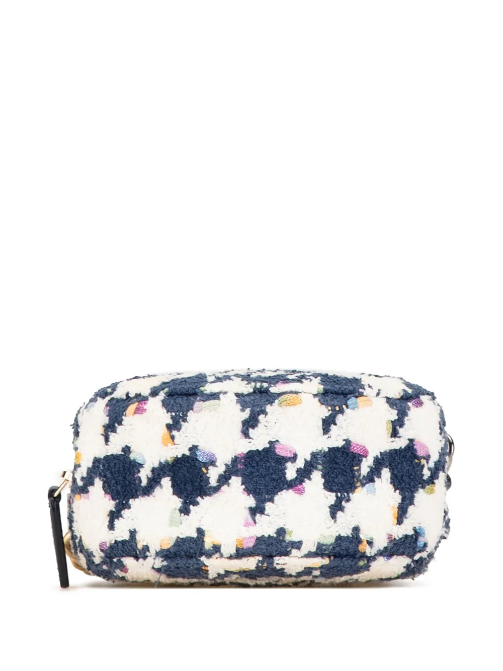 Pre-owned Chanel 2020 Tweed 19 Round Clutch With Chain Satchel In Blue