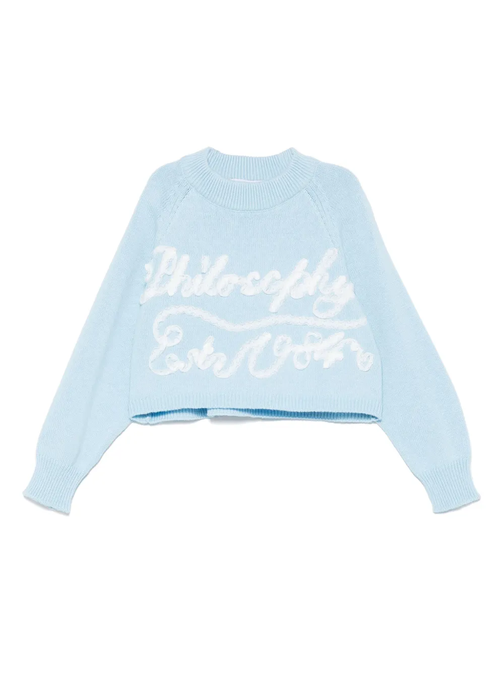 Philosophy Di Lorenzo Serafini Kids ロゴアップリケ セーター - ブルー Philosophy Di Lorenzo Serafini Kids ロゴアップリケ セーター - ブルー