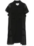 sacai sheer-panels shirt dress - Black