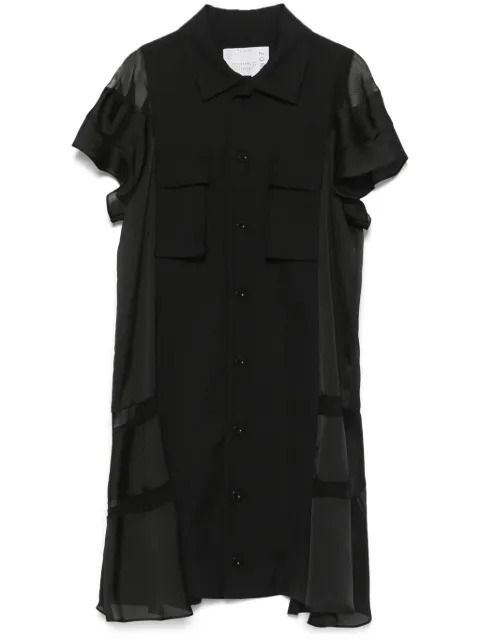 sacai sheer-panels shirt dress