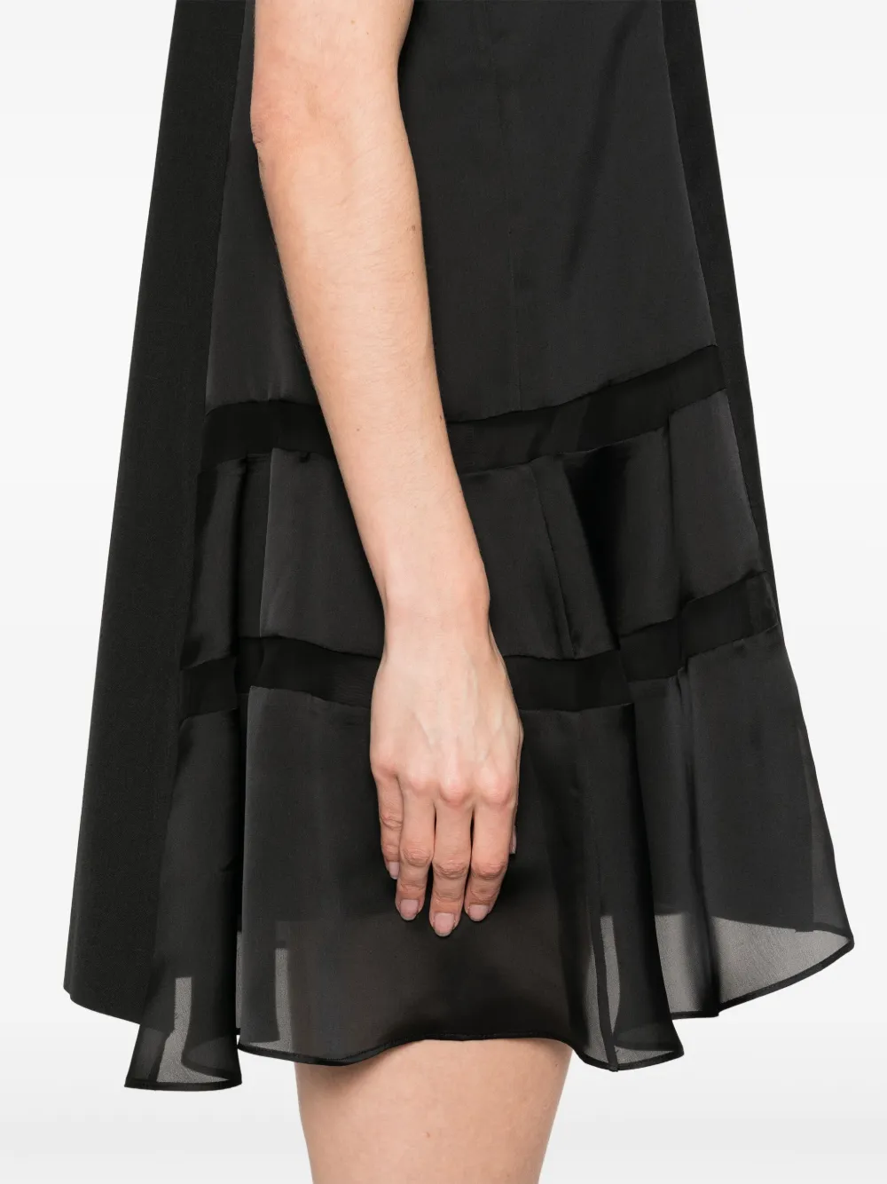 sacai Blousejurk met doorzichtige vlakken Zwart