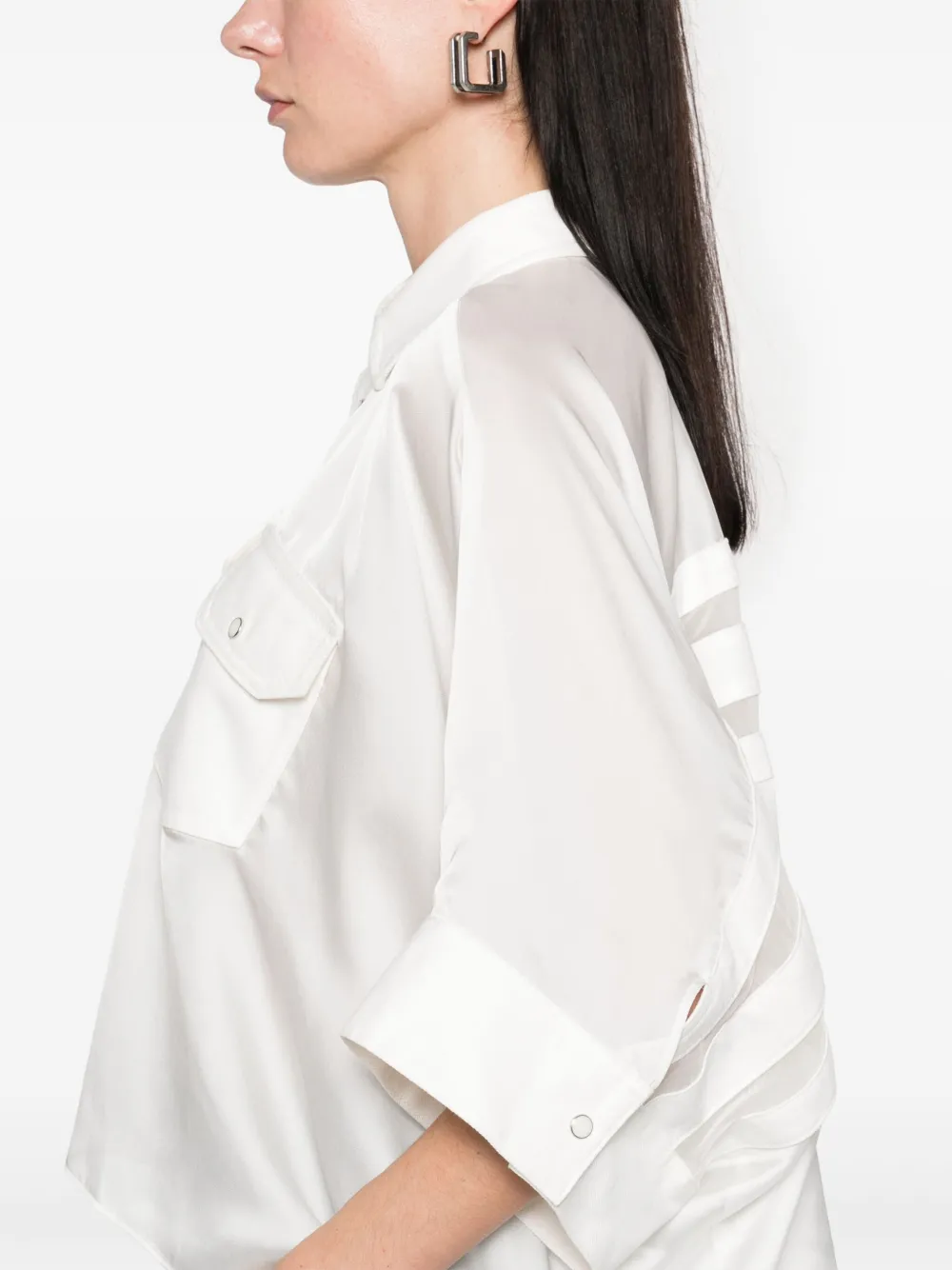 sacai Satijnen blouse Wit