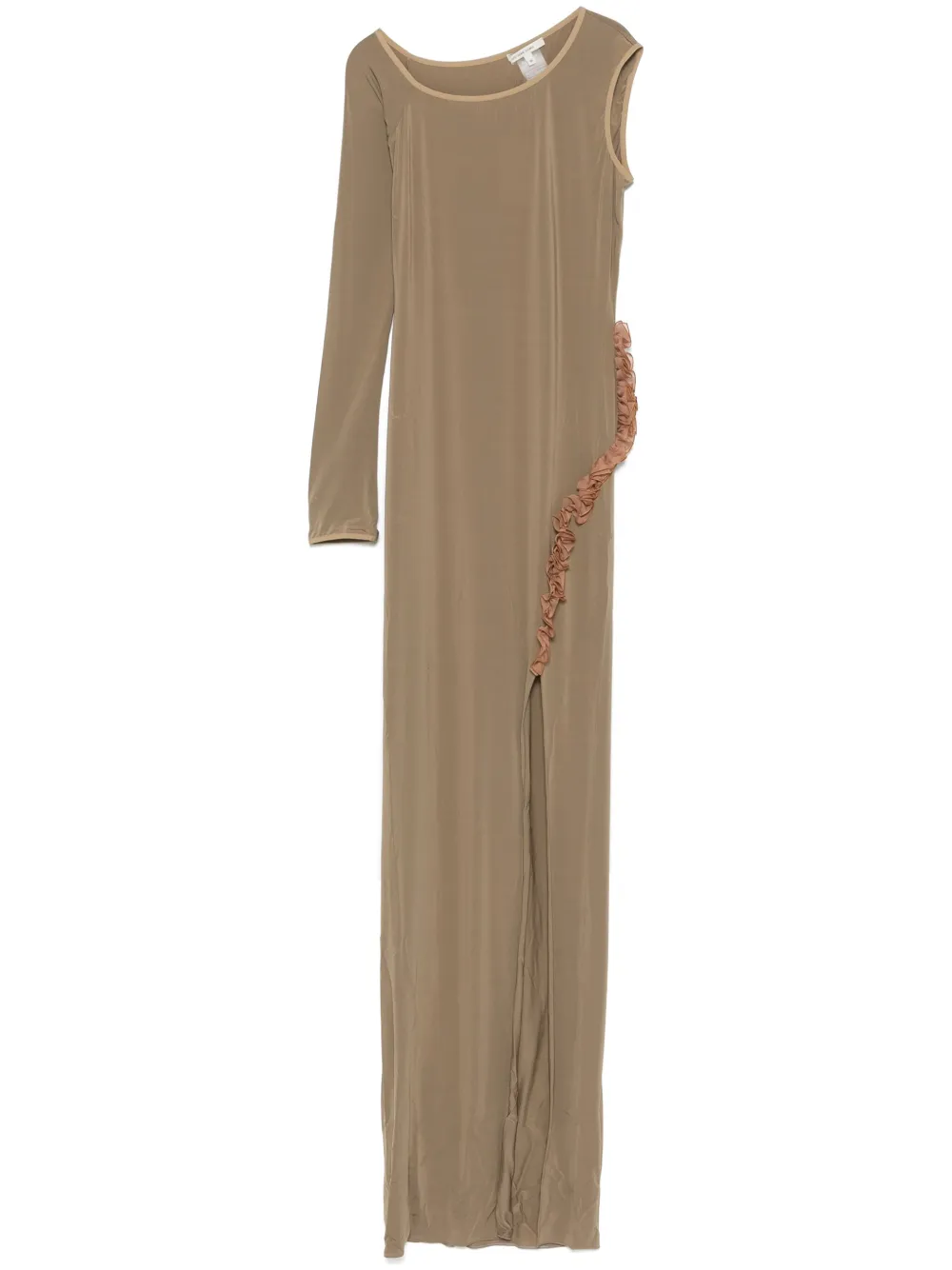 one-sleeve maxi dress