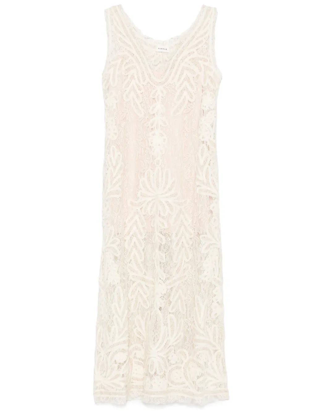 P.A.R.O.S.H. Maxi-jurk met kant Beige