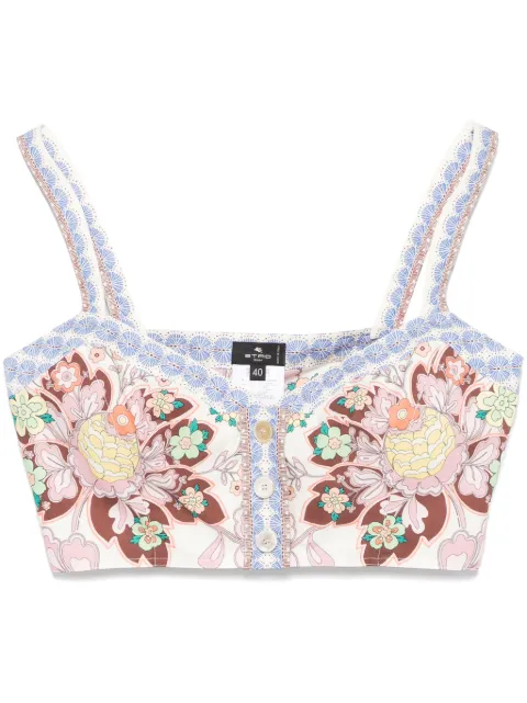 ETRO top corto con estampado floral