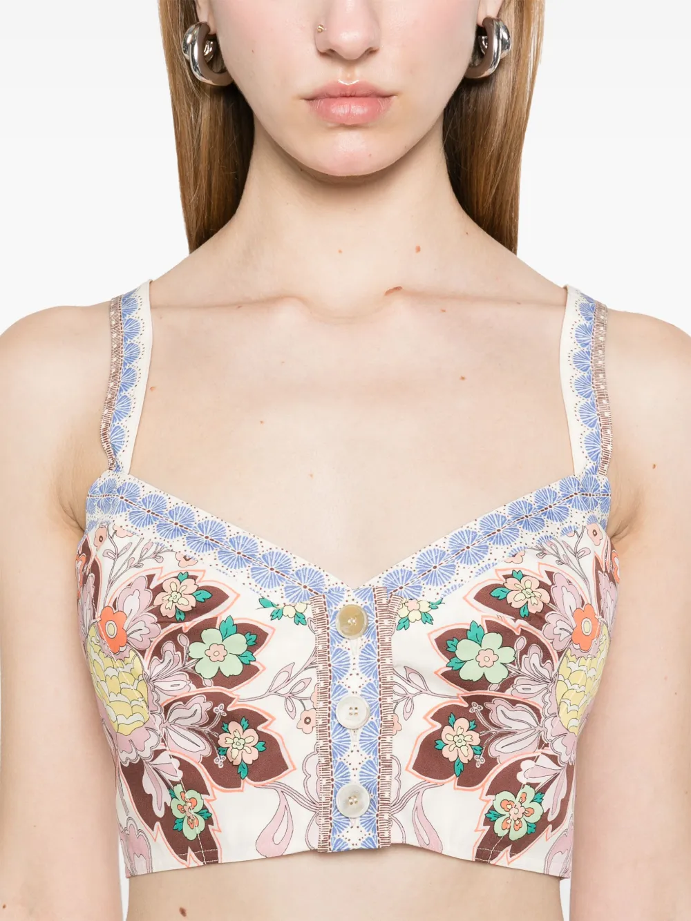 ETRO Top met bloemenprint Beige
