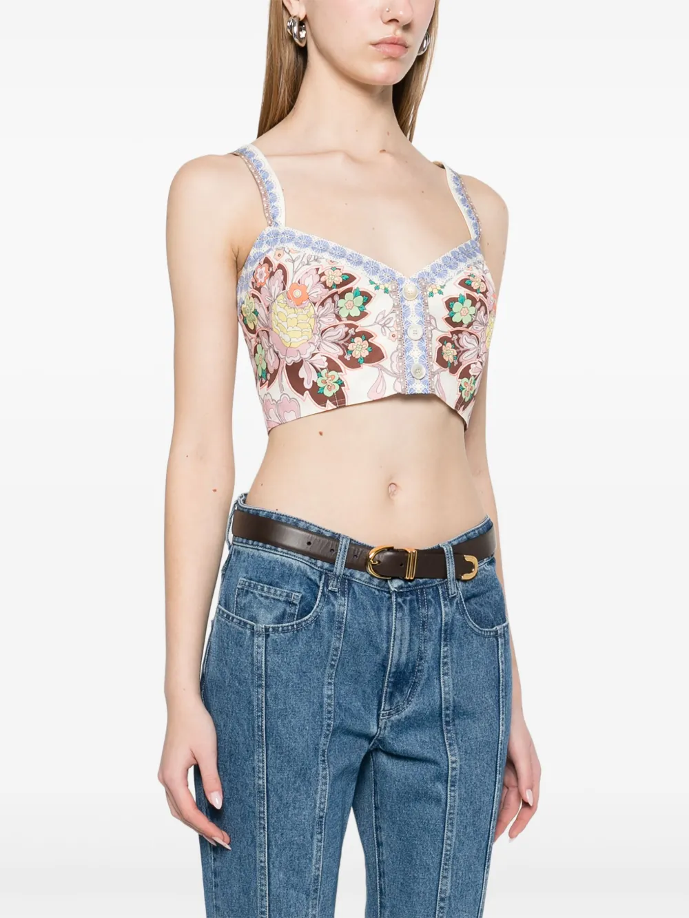ETRO Top met bloemenprint Beige