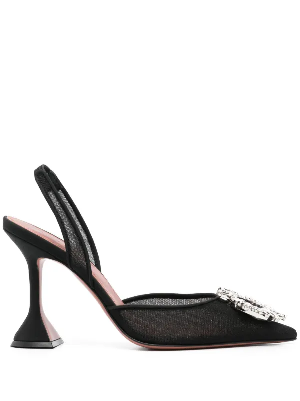 Amina Muaddi 100mm Begum Slingback Pumps in Black