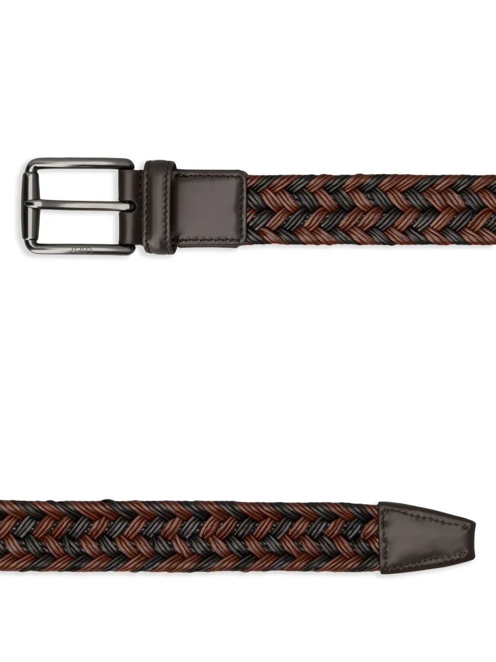 Tod's Intrecciato leather belt - Zwart