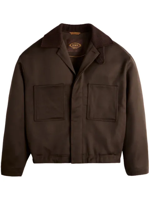 Tod's ribbed-collar jacket